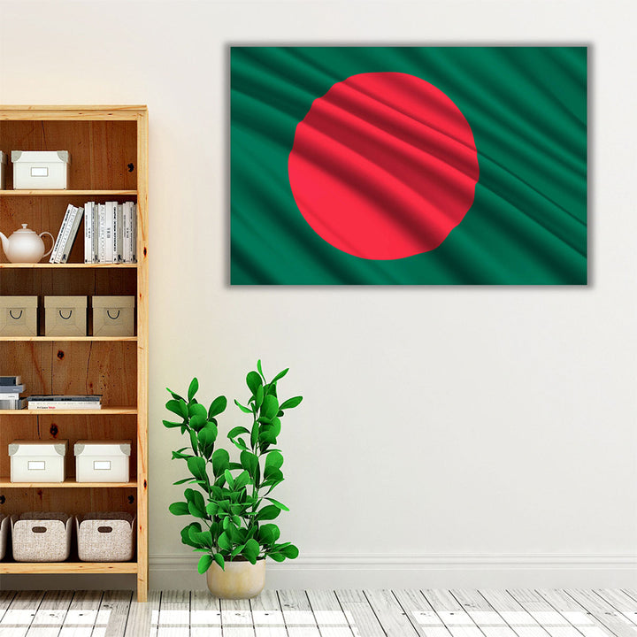 Bangladesh Flag Waving - Canvas Print Wall Art