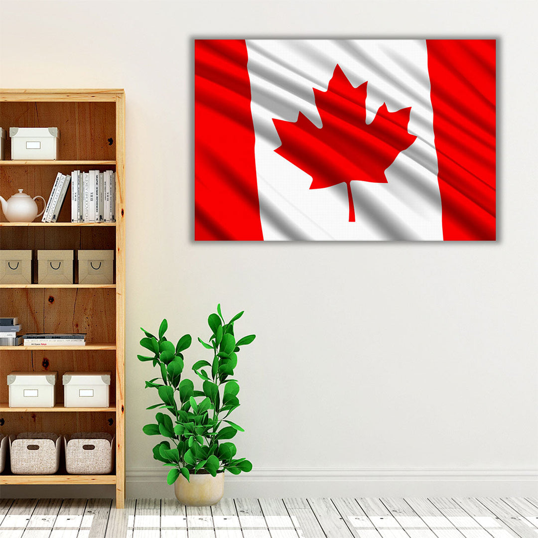 Canada Flag Waving - Canvas Print Wall Art