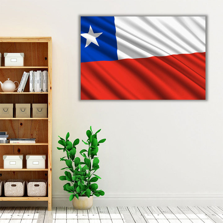 Chile Flag Waving - Canvas Print Wall Art