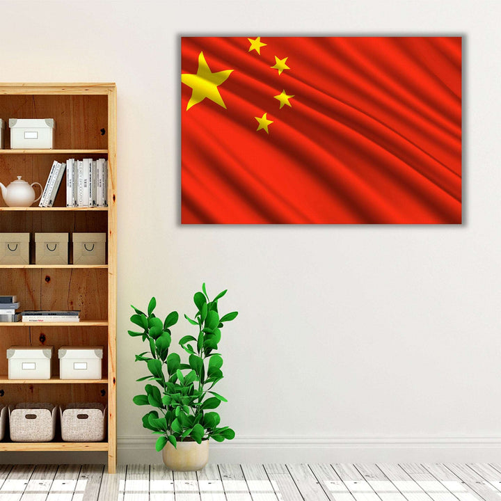 China Flag Waving - Canvas Print Wall Art