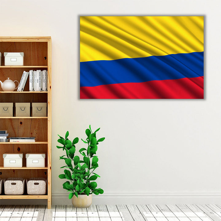 Columbia Flag Waving - Canvas Print Wall Art