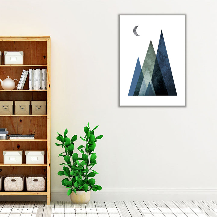 Scandi Blue Hunter Mountains 1 - Canvas Print Wall Art