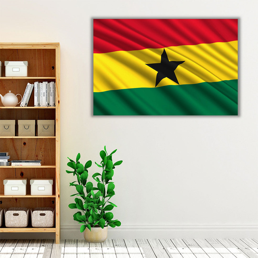 Ghana Flag Waving - Canvas Print Wall Art