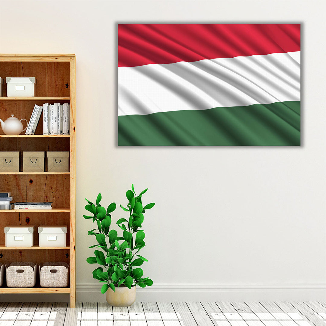 Hungary Flag Waving - Canvas Print Wall Art