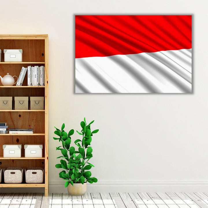 Indonesia Flag Waving - Canvas Print Wall Art