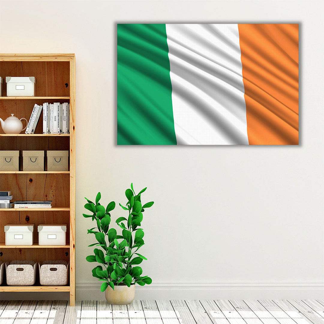 Ireland Flag Waving - Canvas Print Wall Art