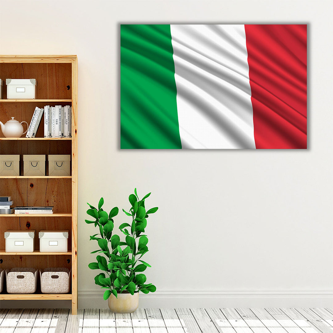 Italy Flag Waving - Canvas Print Wall Art
