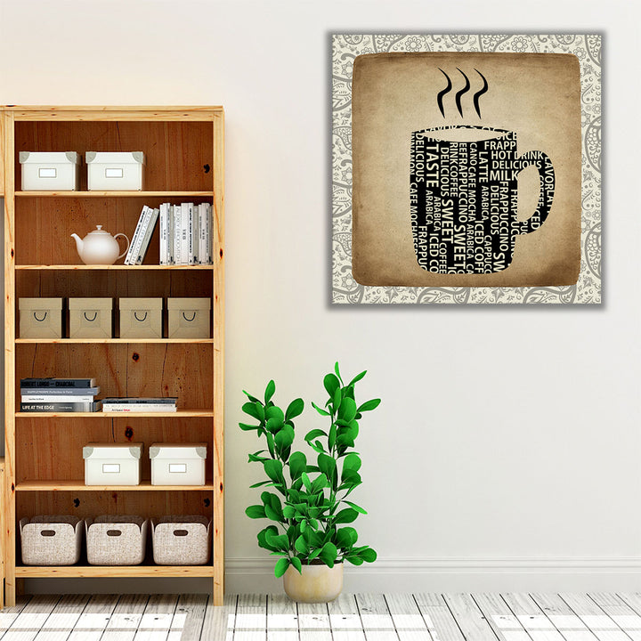Coffee Paisley 1 - Canvas Print Wall Art