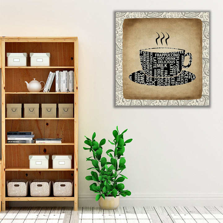 Coffee Paisley 2 - Canvas Print Wall Art