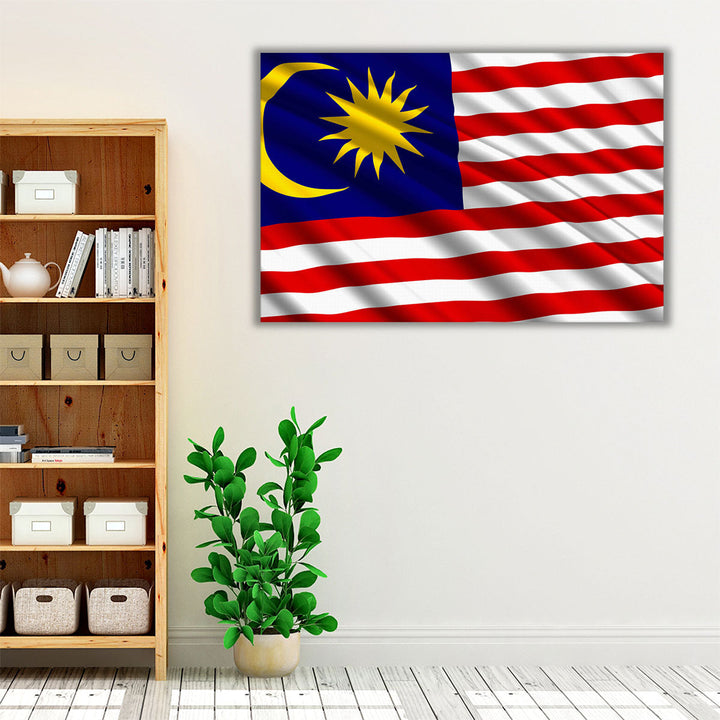 Malaysia Flag Waving - Canvas Print Wall Art