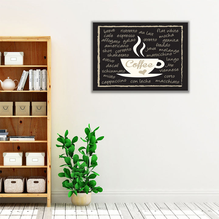 Mocha Coffee Cup - Canvas Print Wall Art