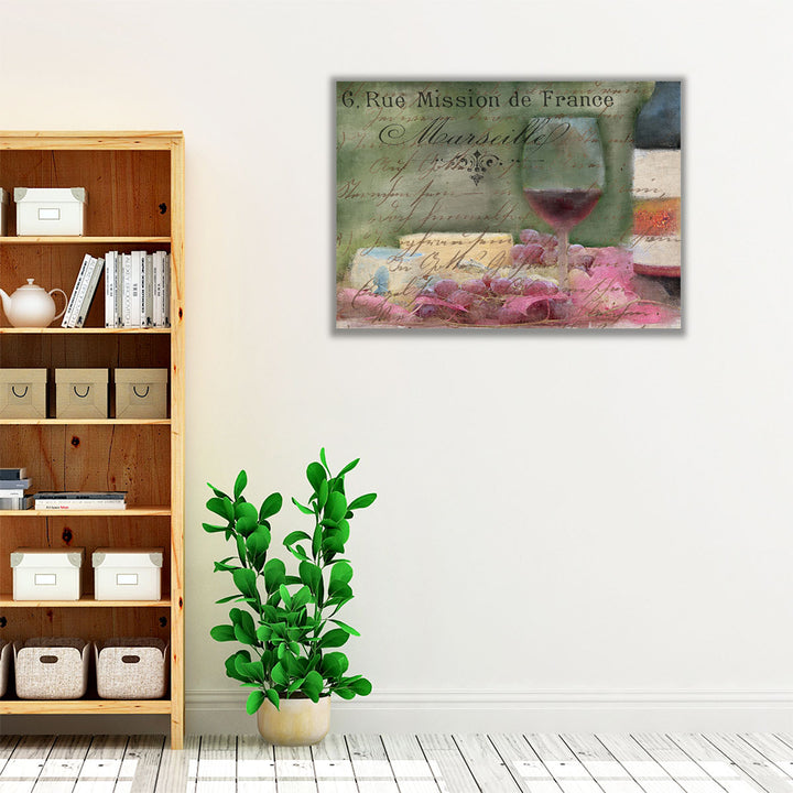 Wine And Cheese - Canvas Print Wall Art