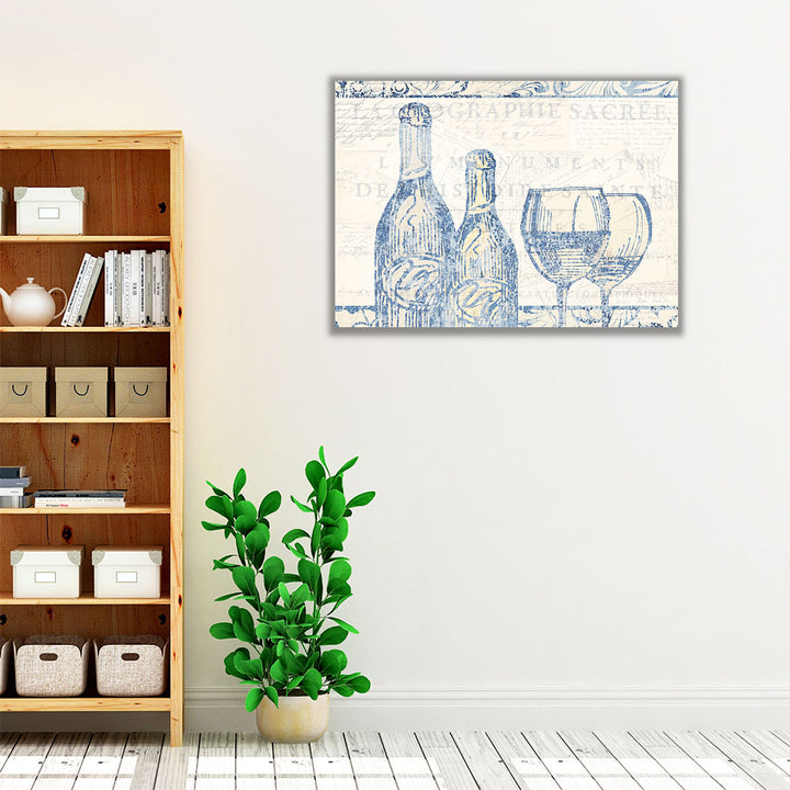 Wine Sketch - Canvas Print Wall Art