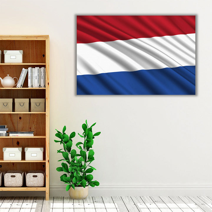 Netherlands Flag Waving - Canvas Print Wall Art