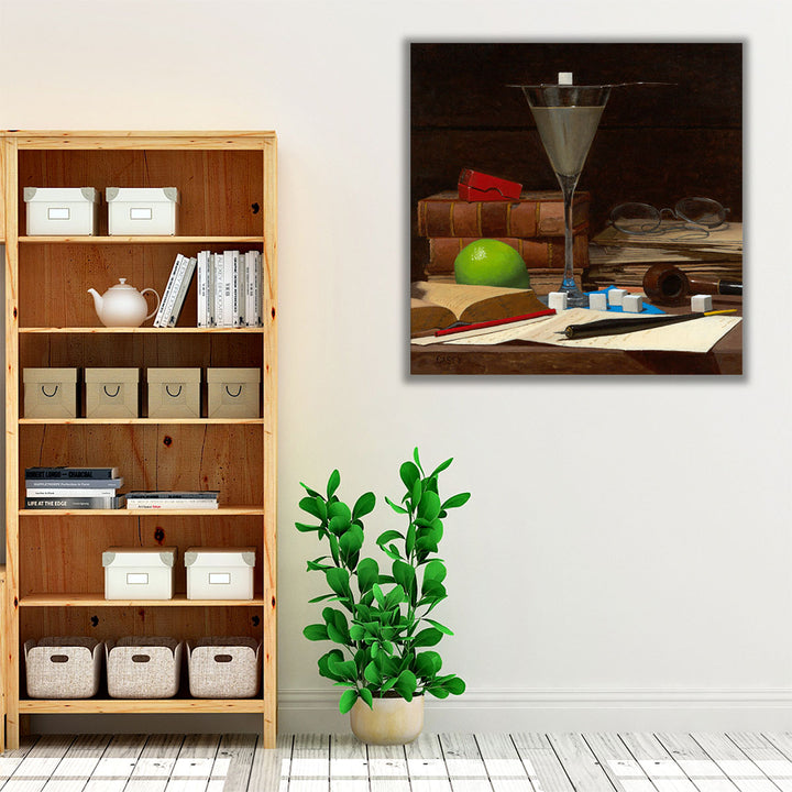 Living room espresso framed canvas art