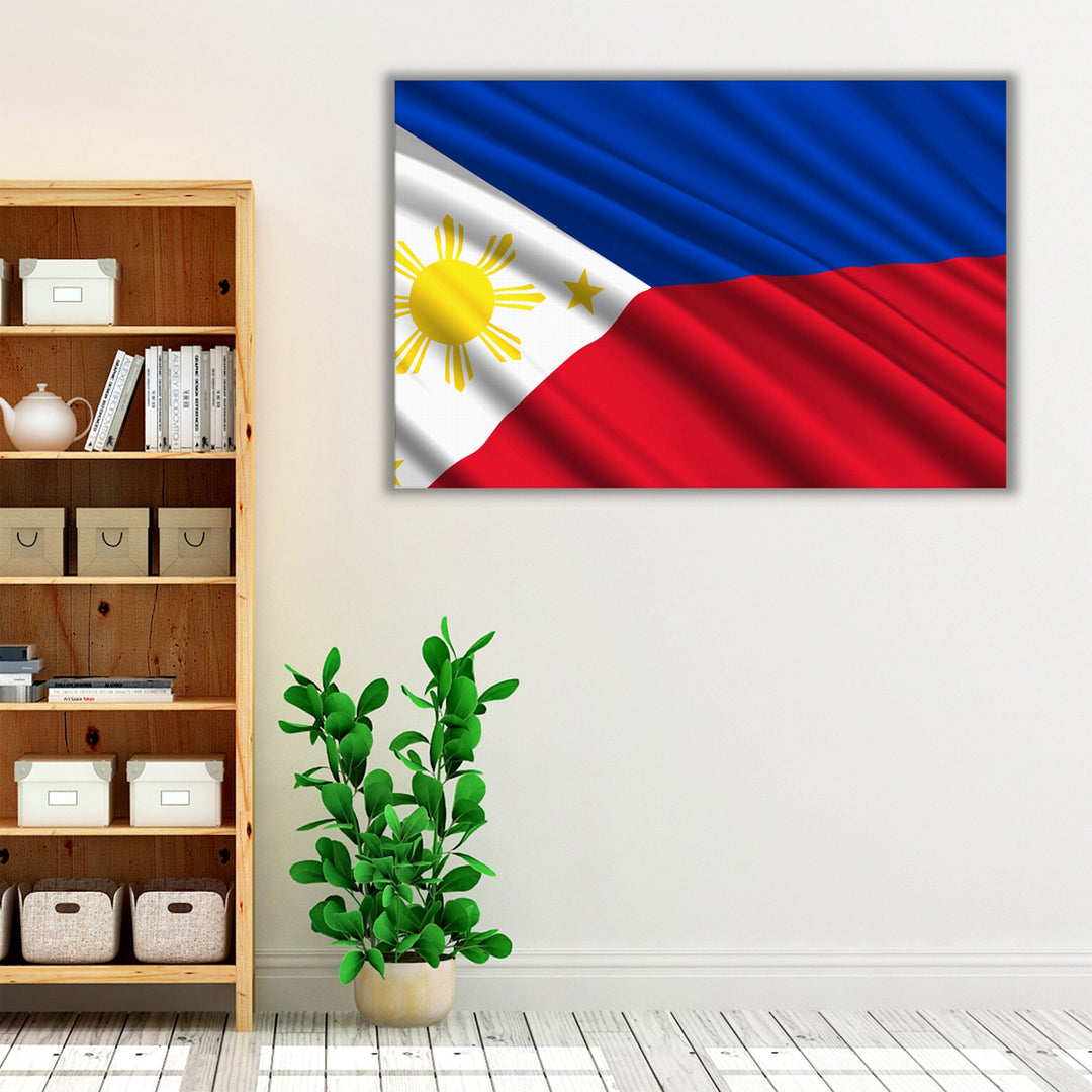 Philippines Flag Waving - Canvas Print Wall Art