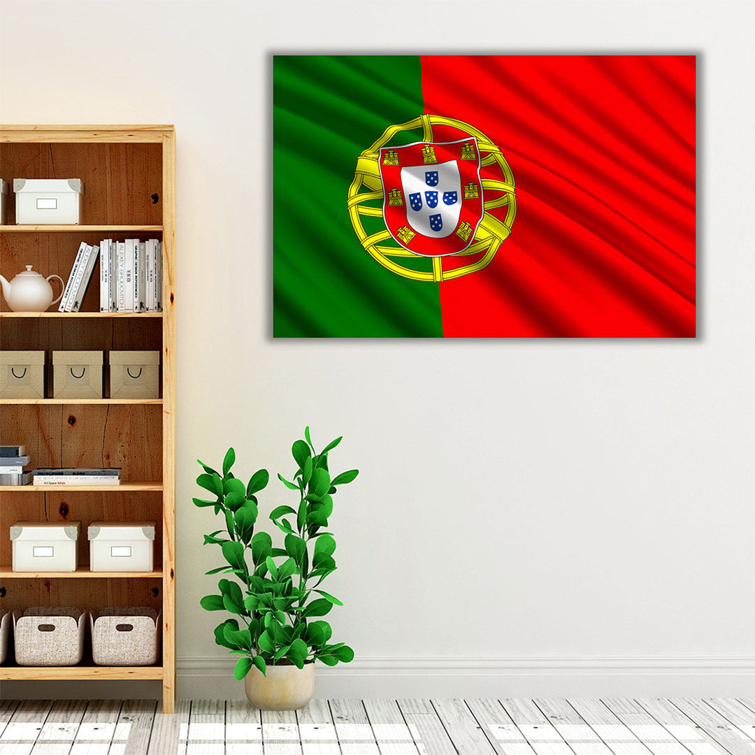 Portugal Flag Waving - Canvas Print Wall Art