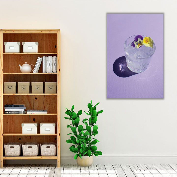 Lavender Water with Pansies - Canvas Print Wall Art