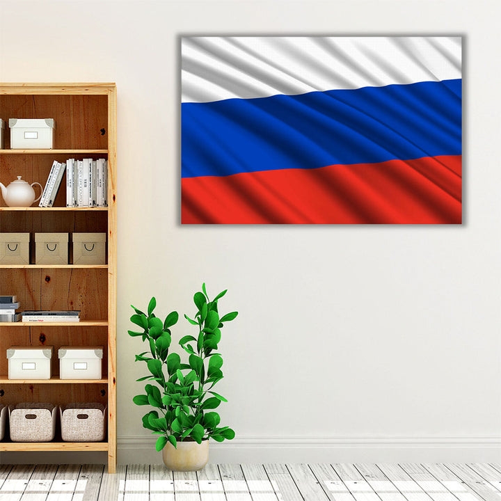 Russia Flag Waving - Canvas Print Wall Art