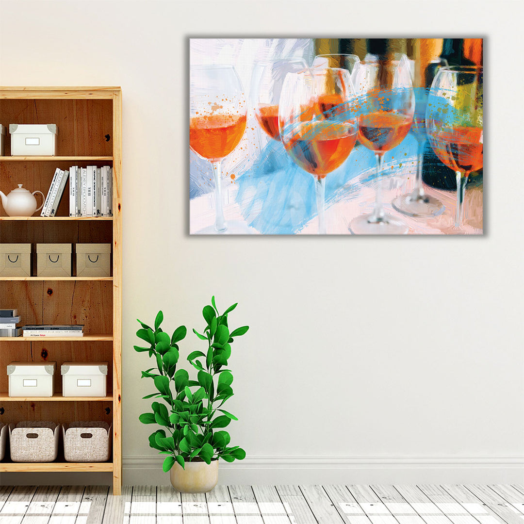 Kitchen Espresso Framed Canvas modern wine décor