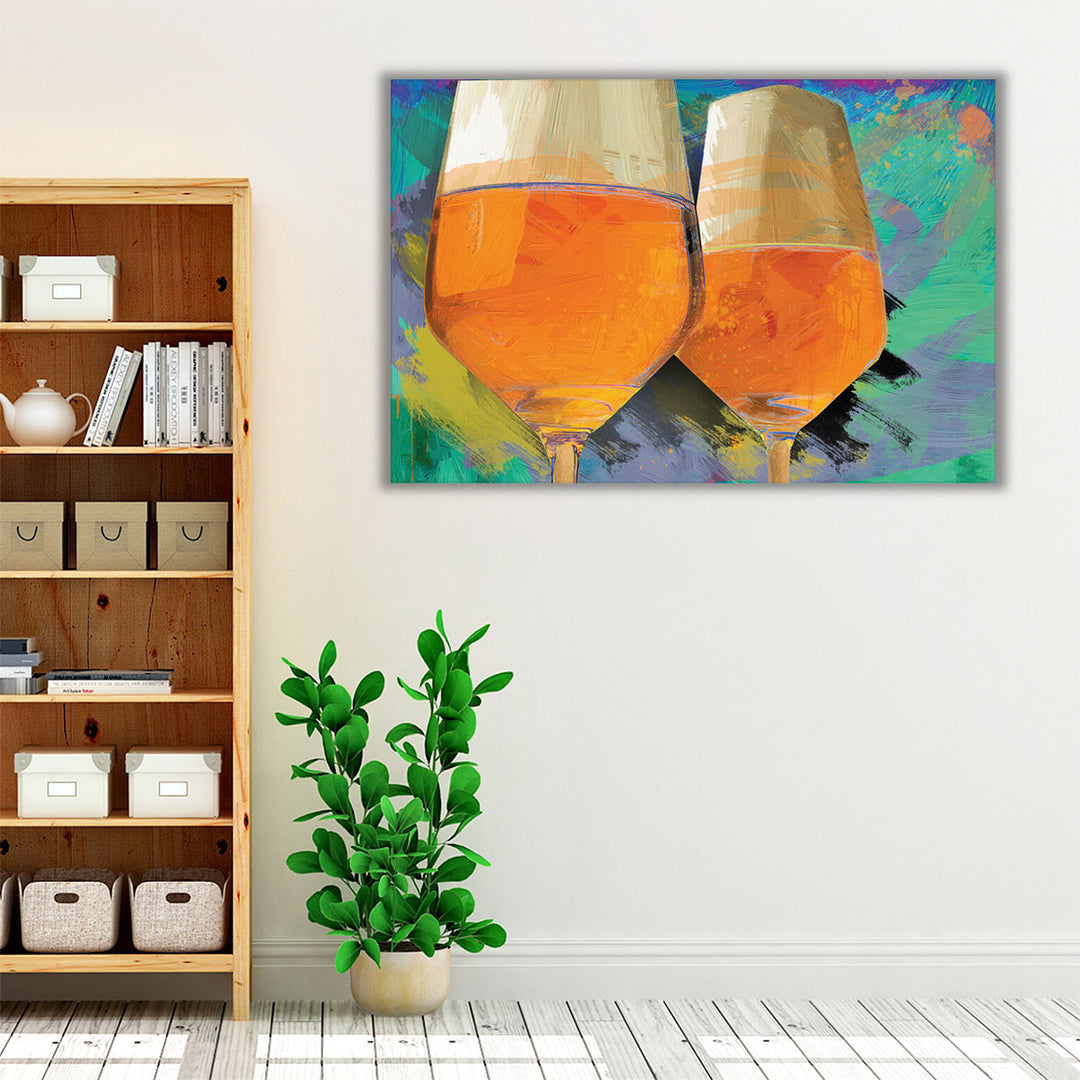 orange kitchen art – modern dining statement