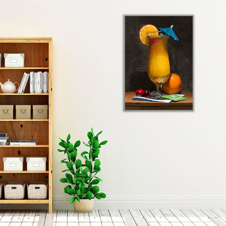Beachside Cocktail Bliss - Canvas Print Wall Art