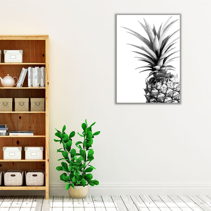Pineapple Black and White - Canvas Print Wall Art