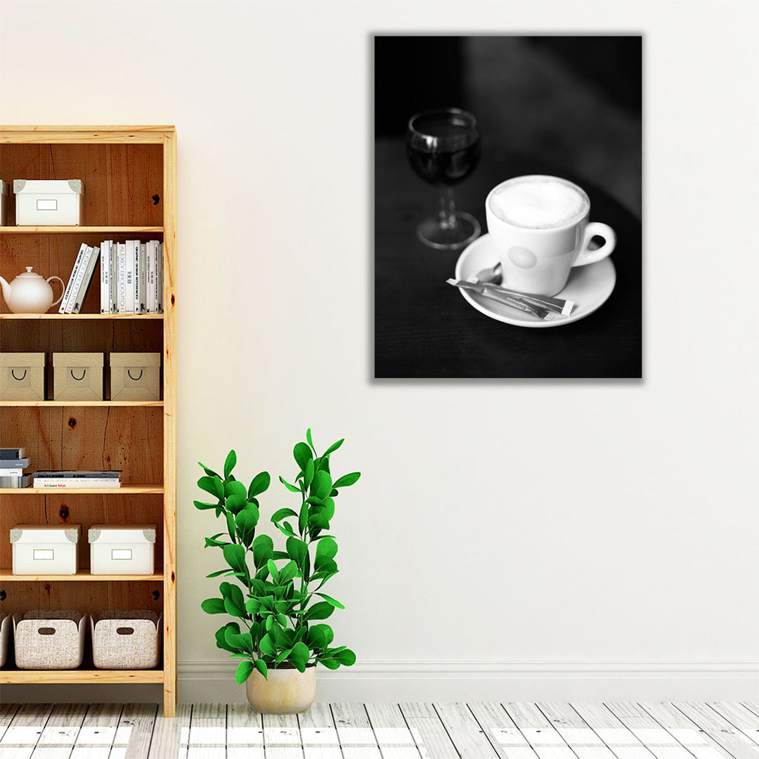 Paris Cafe No. 24 Black and White - Canvas Print Wall Art