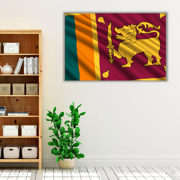 Sri Lanka Flag Waving - Canvas Print Wall Art