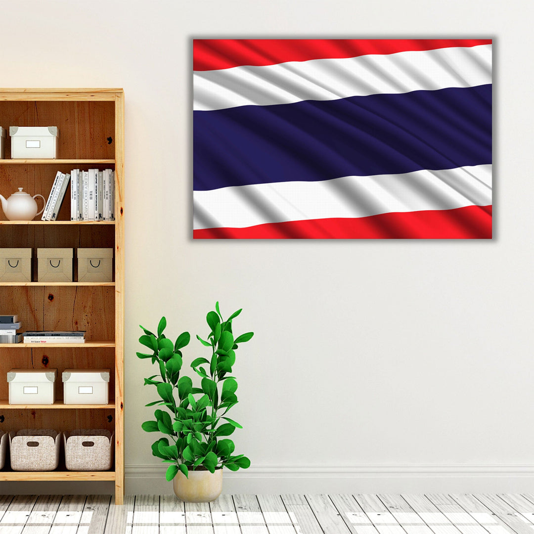 Thailand Flag Waving - Canvas Print Wall Art
