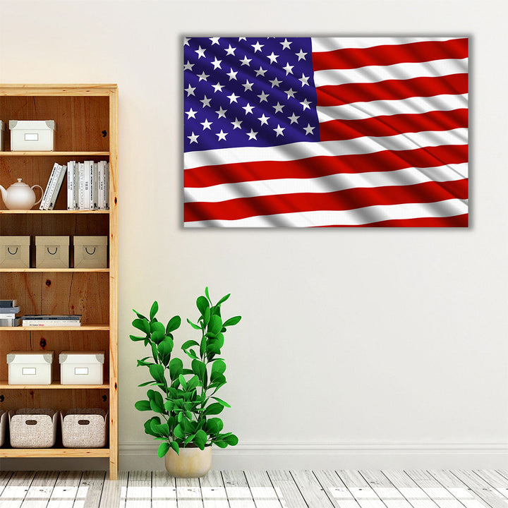 The USA Flag Waving - Canvas Print Wall Art