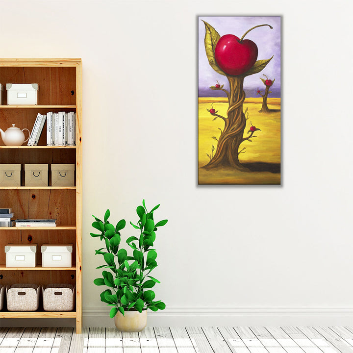 Kitchen wrapped canvas – bold crimson décor centerpiece