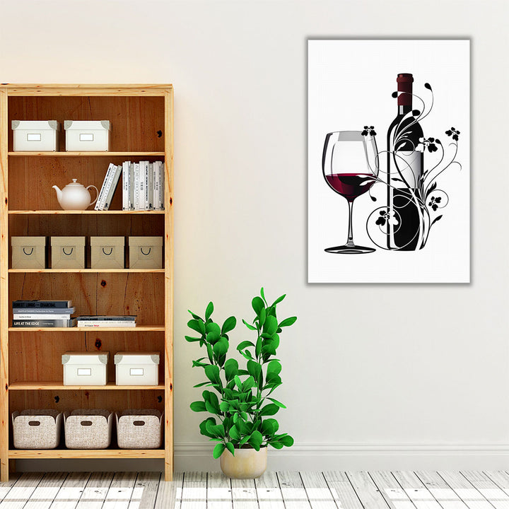 Kitchen wrapped canvas red wine décor
