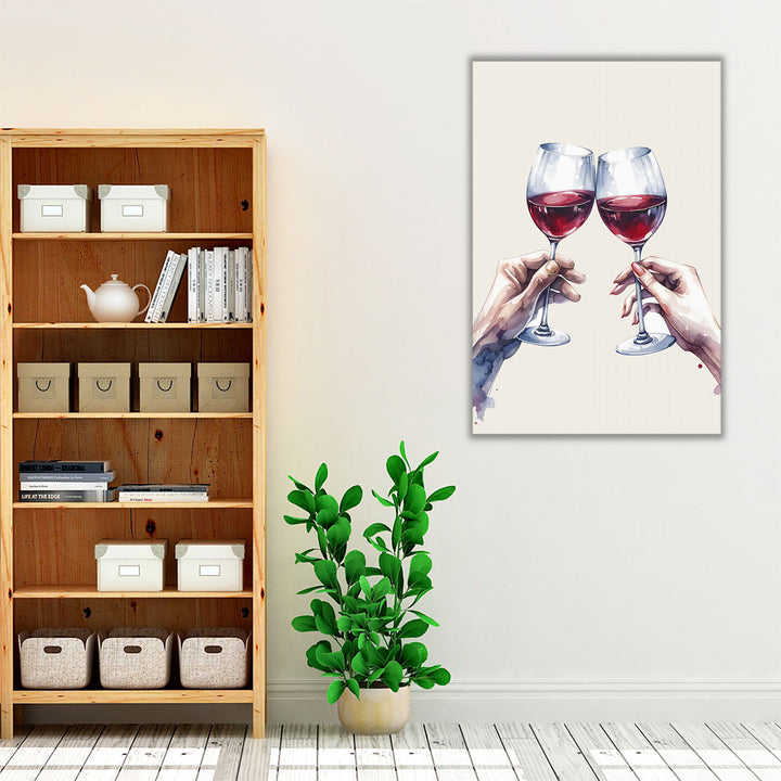 neutral kitchen art – celebratory wine moment
