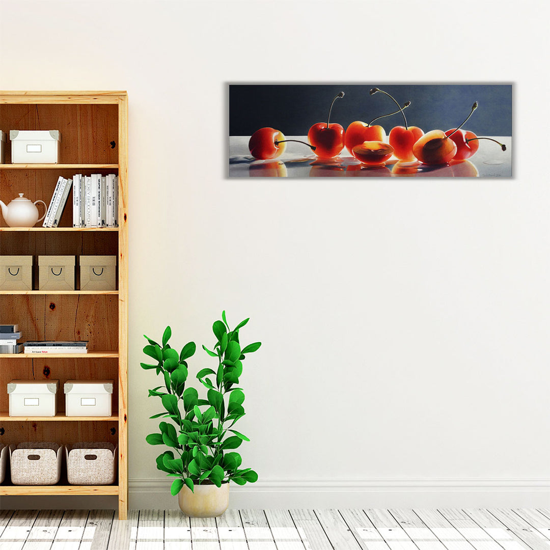 Kitchen wrapped canvas red cherries decor