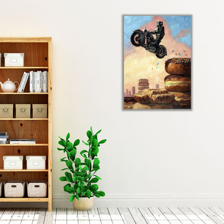 whimsical kitchen décor – robot and doughnut imagery