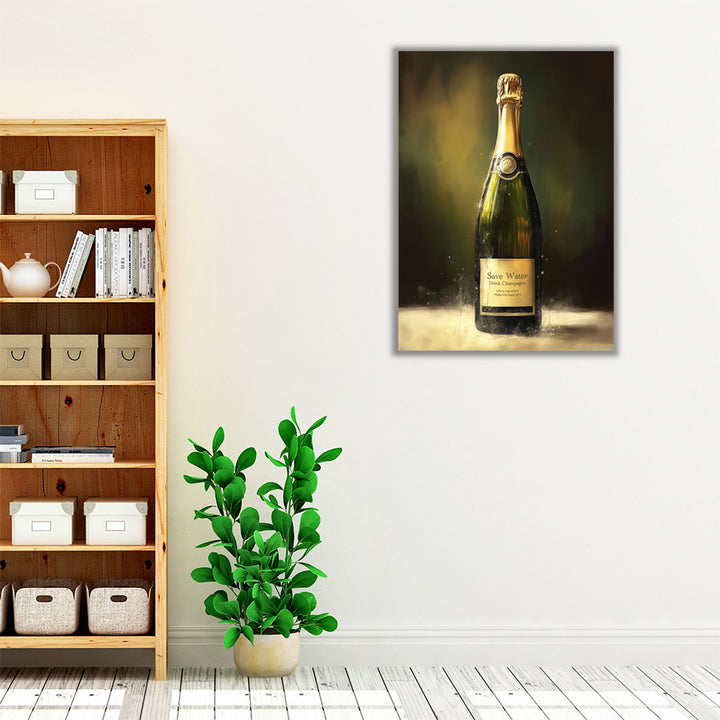 neutral champagne print on canvas