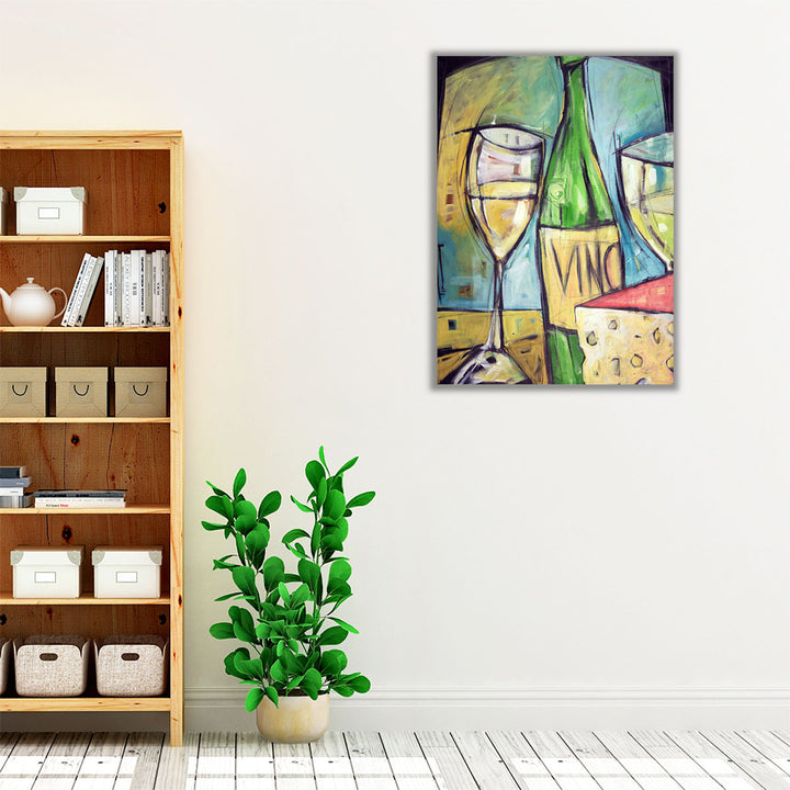 Modern kitchen wrapped canvas abstract wine