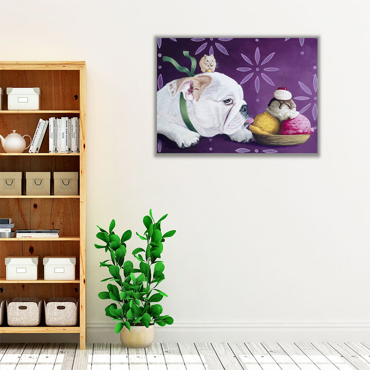 Sneaking A Lick - Canvas Print Wall Art