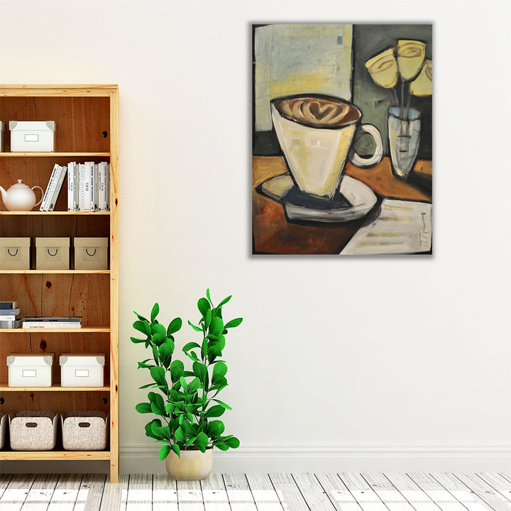 Black Framed Canvas – modern kitchen coffee décor