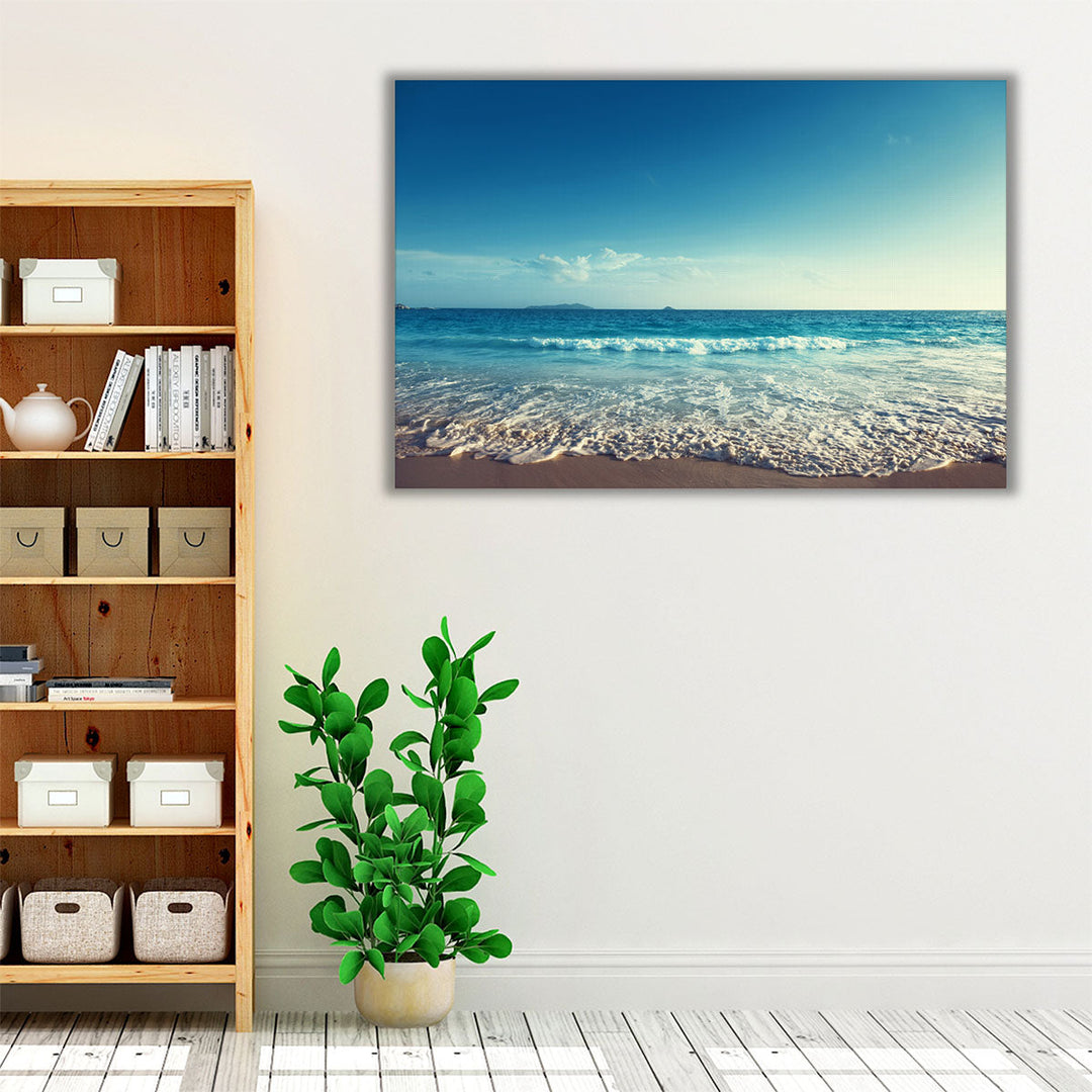 Sunset on Seychelles Beach - Canvas Print Wall Art