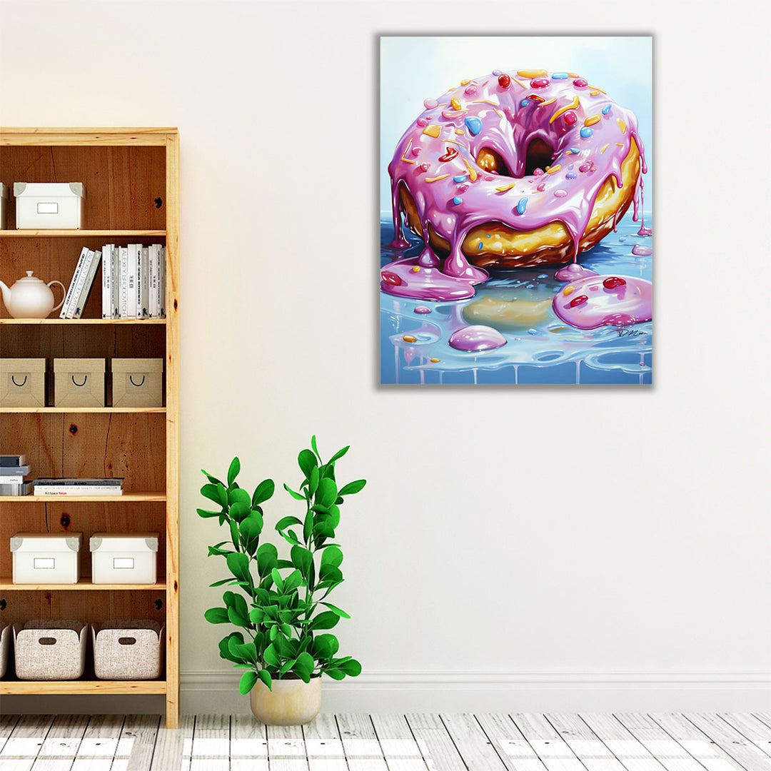 Pink Doughnut - Canvas Print Wall Art