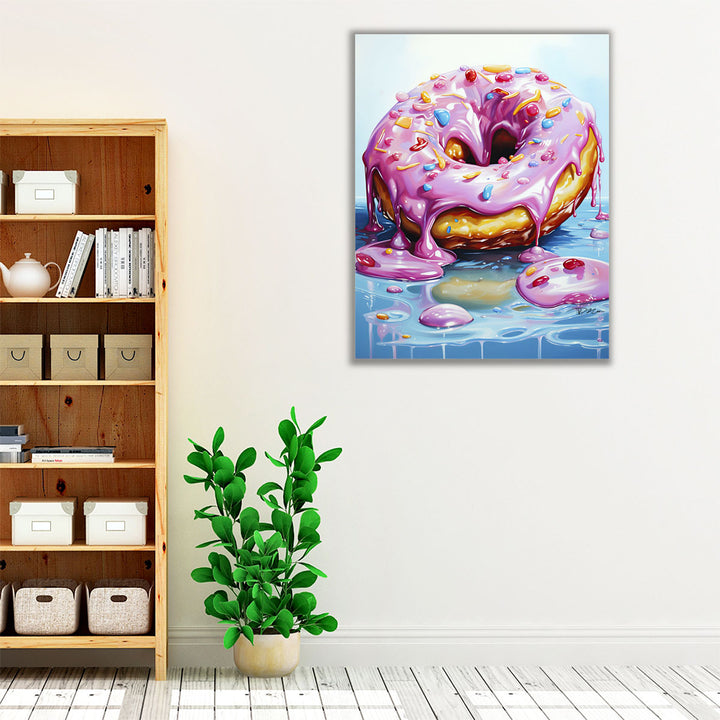 Pink Doughnut - Canvas Print Wall Art
