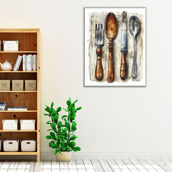 Vintage Cutlery - Canvas Print Wall Art