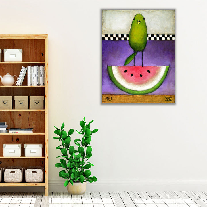 Watermelon Bird - Canvas Print Wall Art