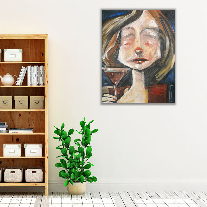 Kitchen Espresso Framed Canvas – sleek abstract centerpiece