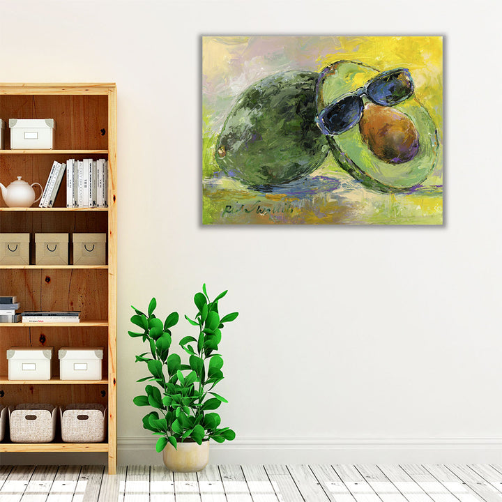 Kitchen Wrapped Canvas green avocado scene