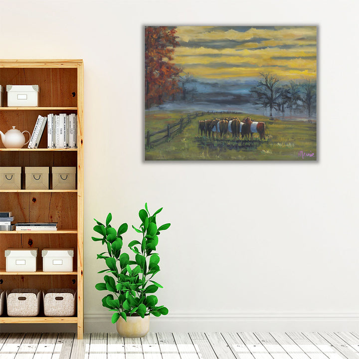 Contemporary fall wall art with pastoral setting