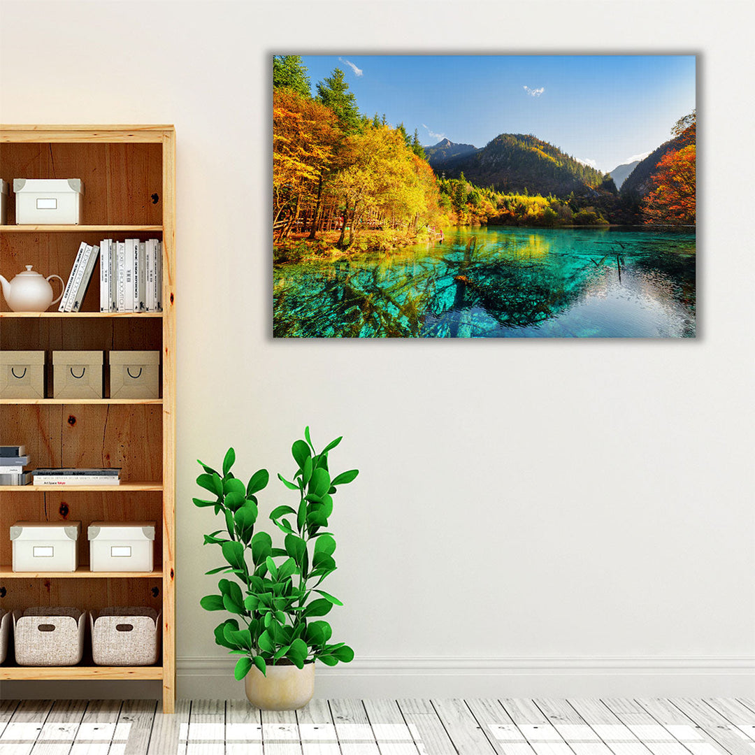 Beautiful Landscape View of an Old Lake - Canvas Print Wall Art