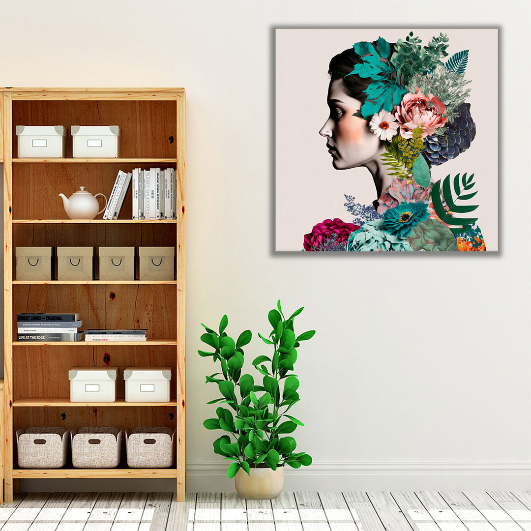 Floral Profile - Canvas Print Wall Art